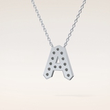 0.226 TCW Round Cut Moissanite A Initial Pendant Necklace
