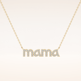 0.17 TCW Round Cut Moissanite MAMA Necklace