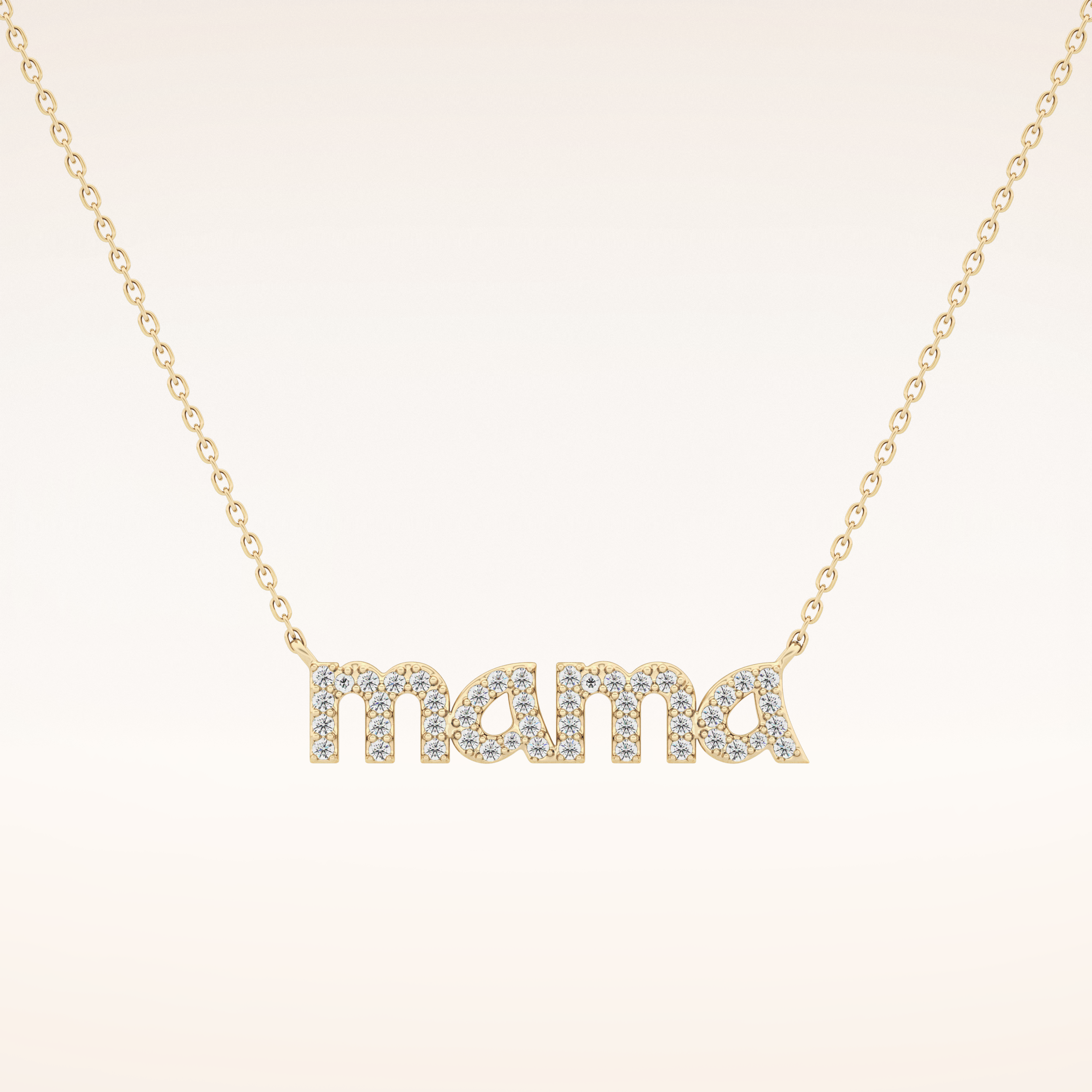 0.17 TCW Round Cut Moissanite MAMA Necklace