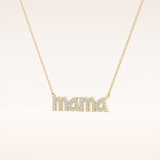 0.17 TCW Round Cut Moissanite MAMA Necklace