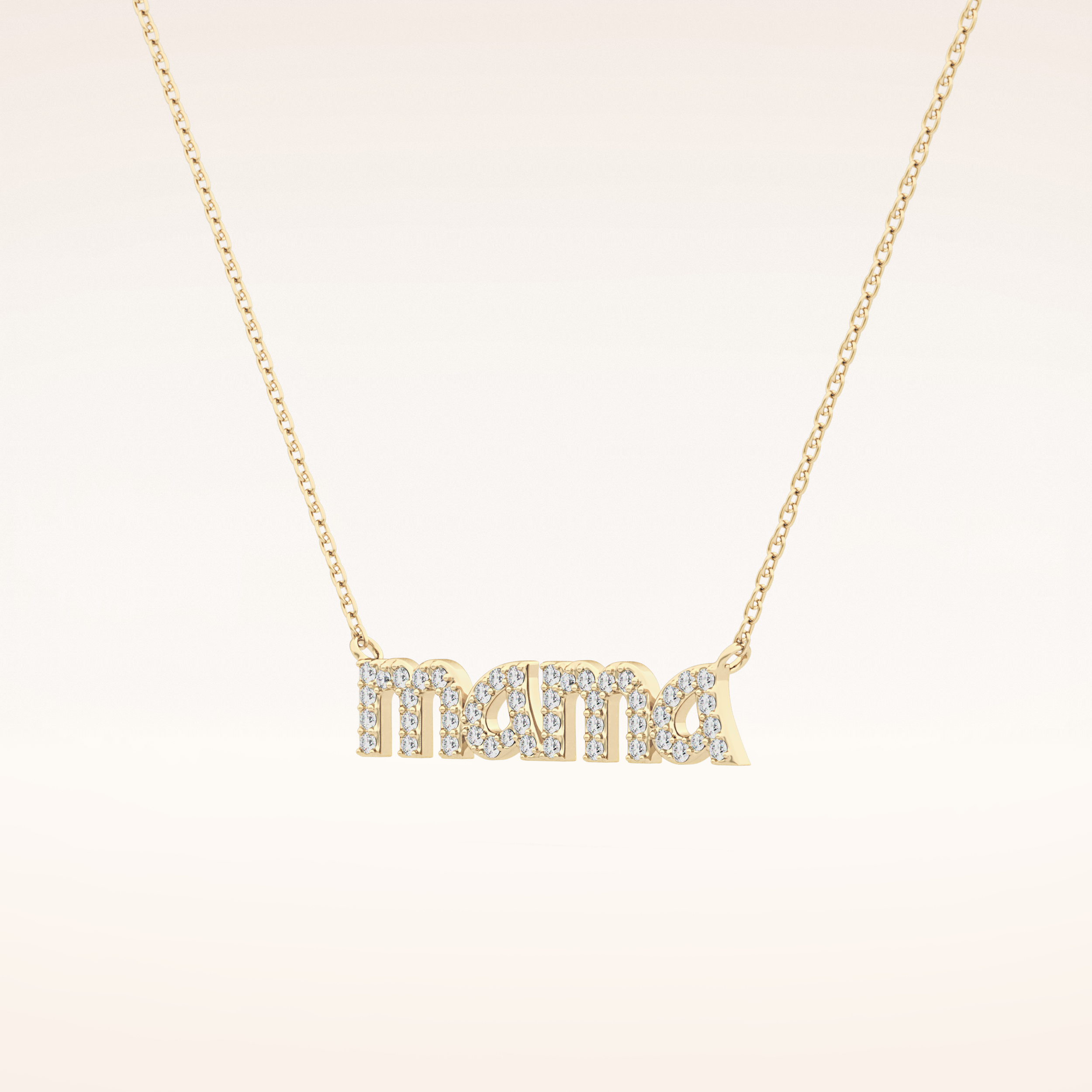 0.17 TCW Round Cut Moissanite MAMA Necklace