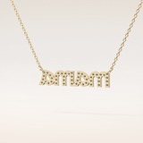 0.17 TCW Round Cut Moissanite MAMA Necklace