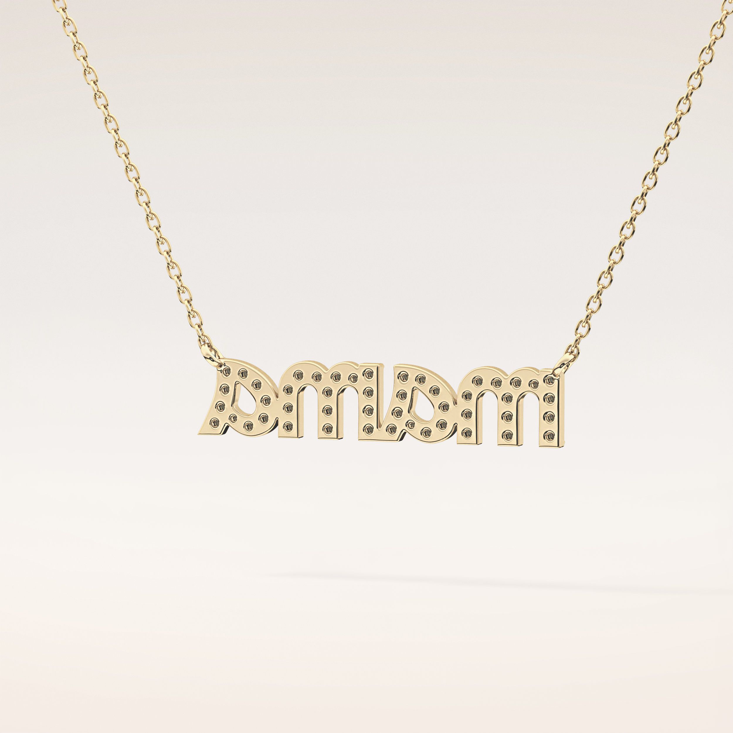 0.17 TCW Round Cut Moissanite MAMA Necklace