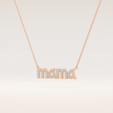 0.17 TCW Round Cut Moissanite MAMA Necklace