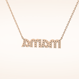 0.17 TCW Round Cut Moissanite MAMA Necklace
