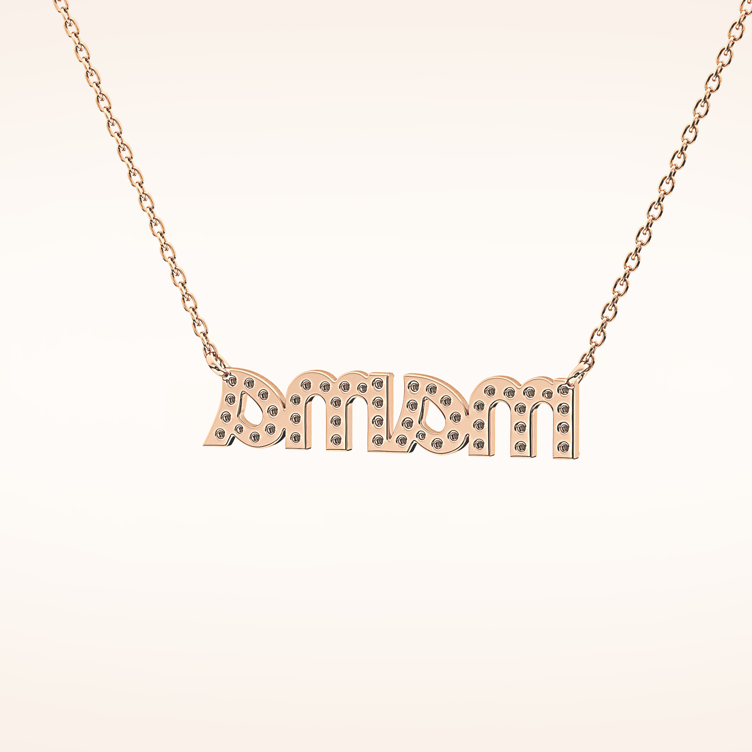 0.17 TCW Round Cut Moissanite MAMA Necklace