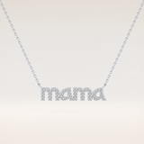 0.17 TCW Round Cut Moissanite MAMA Necklace