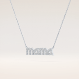 0.17 TCW Round Cut Moissanite MAMA Necklace