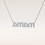 0.17 TCW Round Cut Moissanite MAMA Necklace