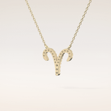 0.098 TCW Round Cut Moissanite Aries Zodiac Sign Necklace