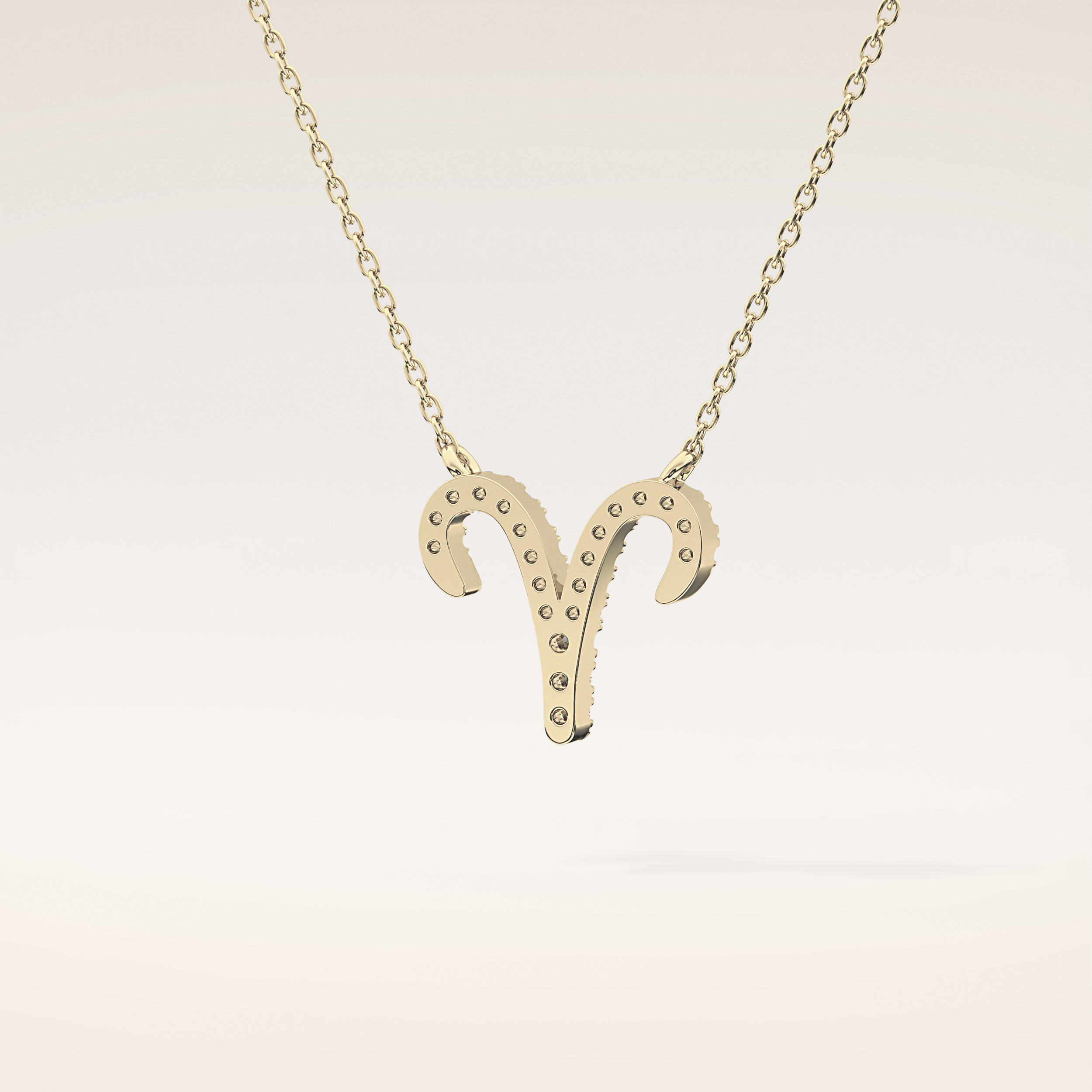 0.098 TCW Round Cut Moissanite Aries Zodiac Sign Necklace