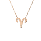 0.098 TCW Round Lab Grown Diamond Aries Zodiac Sign Necklace