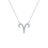 0.098 TCW Round Lab Grown Diamond Aries Zodiac Sign Necklace