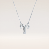 0.098 TCW Round Cut Moissanite Aries Zodiac Sign Necklace