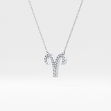 0.098 TCW Round Lab Grown Diamond Aries Zodiac Sign Necklace