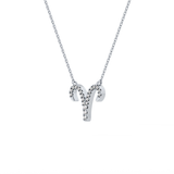 0.098 TCW Round Lab Grown Diamond Aries Zodiac Sign Necklace