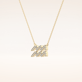 0.114 TCW Round Cut Moissanite Aquarius Zodiac Sign Necklace
