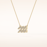 0.114 TCW Round Cut Moissanite Aquarius Zodiac Sign Necklace