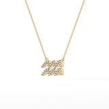 0.114 TCW Round Lab Grown Diamond Aquarius Zodiac Sign Necklace