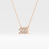 0.114 TCW Round Lab Grown Diamond Aquarius Zodiac Sign Necklace