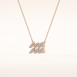 0.114 TCW Round Cut Moissanite Aquarius Zodiac Sign Necklace