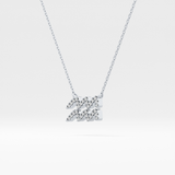 0.114 TCW Round Lab Grown Diamond Aquarius Zodiac Sign Necklace