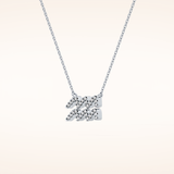 0.114 TCW Round Cut Moissanite Aquarius Zodiac Sign Necklace