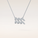 0.114 TCW Round Cut Moissanite Aquarius Zodiac Sign Necklace