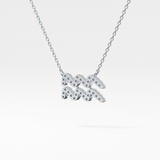 0.114 TCW Round Lab Grown Diamond Aquarius Zodiac Sign Necklace