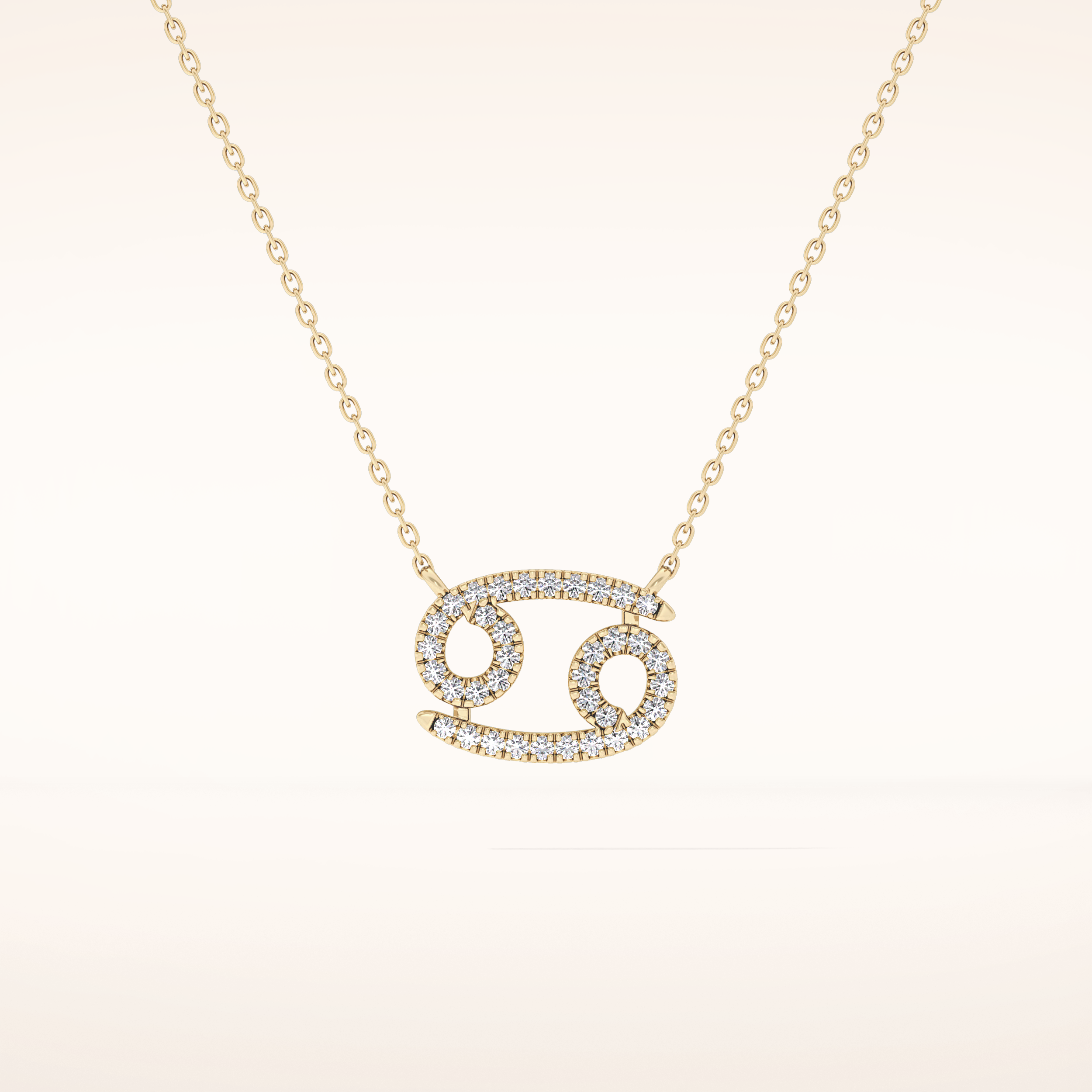 0.175 TCW Round Cut Moissanite Cancer Zodiac Sign Necklace
