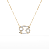 0.175 TCW Round Lab Grown Diamond Cancer Zodiac Sign Necklace