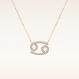 0.175 TCW Round Cut Moissanite Cancer Zodiac Sign Necklace