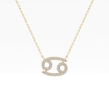 0.175 TCW Round Lab Grown Diamond Cancer Zodiac Sign Necklace