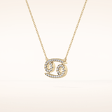 0.175 TCW Round Cut Moissanite Cancer Zodiac Sign Necklace