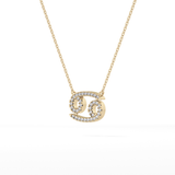 0.175 TCW Round Lab Grown Diamond Cancer Zodiac Sign Necklace
