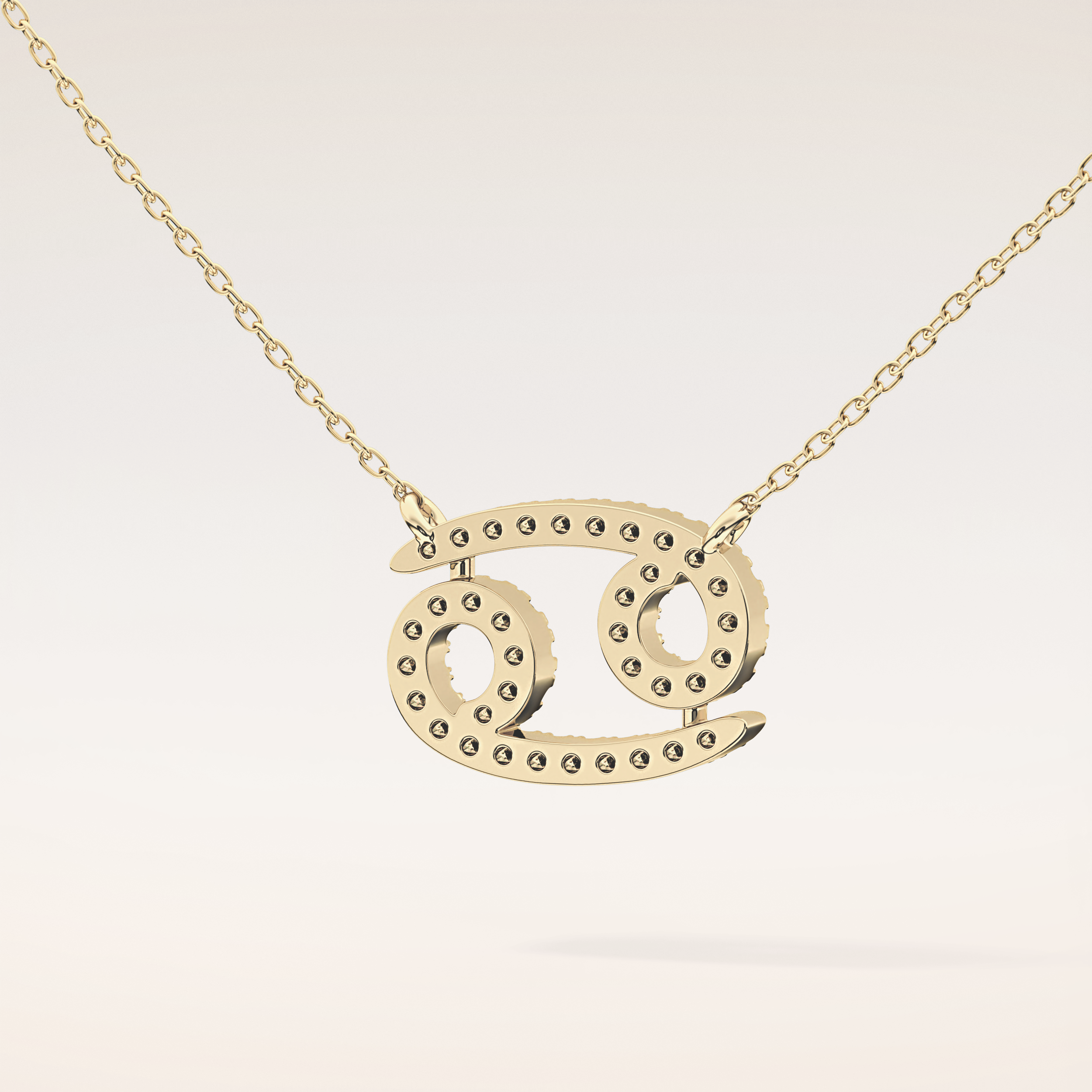 0.175 TCW Round Cut Moissanite Cancer Zodiac Sign Necklace