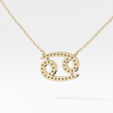 0.175 TCW Round Lab Grown Diamond Cancer Zodiac Sign Necklace