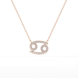 0.175 TCW Round Lab Grown Diamond Cancer Zodiac Sign Necklace