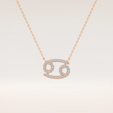 0.175 TCW Round Cut Moissanite Cancer Zodiac Sign Necklace