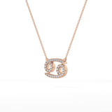0.175 TCW Round Lab Grown Diamond Cancer Zodiac Sign Necklace