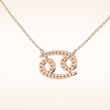 0.175 TCW Round Cut Moissanite Cancer Zodiac Sign Necklace