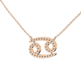 0.175 TCW Round Lab Grown Diamond Cancer Zodiac Sign Necklace