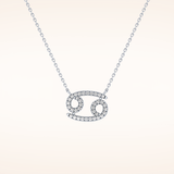 0.175 TCW Round Cut Moissanite Cancer Zodiac Sign Necklace