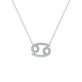 0.175 TCW Round Lab Grown Diamond Cancer Zodiac Sign Necklace