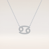 0.175 TCW Round Cut Moissanite Cancer Zodiac Sign Necklace
