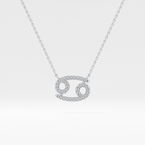 0.175 TCW Round Lab Grown Diamond Cancer Zodiac Sign Necklace