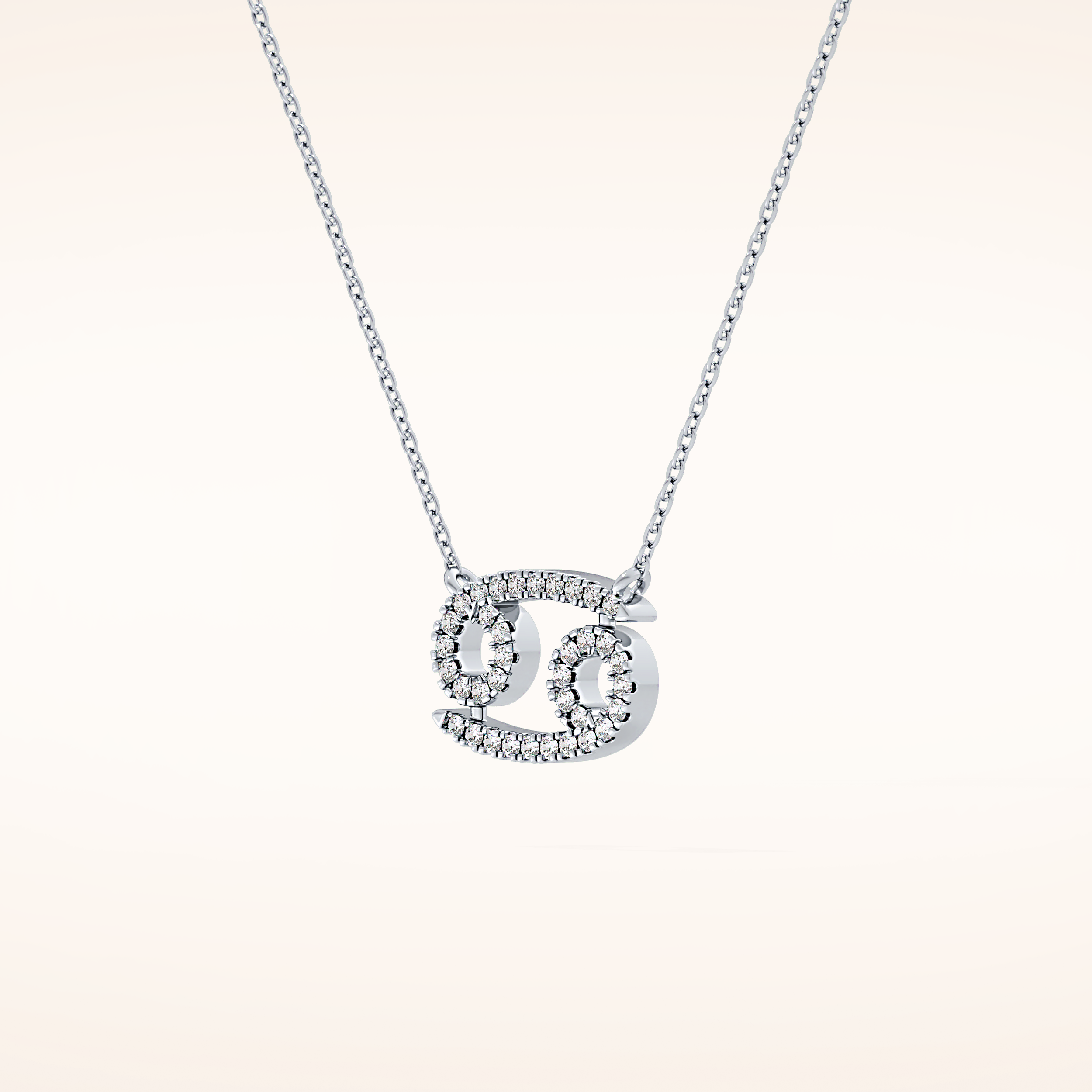 0.175 TCW Round Cut Moissanite Cancer Zodiac Sign Necklace