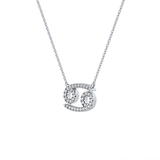 0.175 TCW Round Lab Grown Diamond Cancer Zodiac Sign Necklace