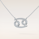 0.175 TCW Round Cut Moissanite Cancer Zodiac Sign Necklace