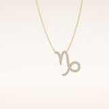 0.108 TCW Round Cut Moissanite Capricorn Zodiac Sign Necklace